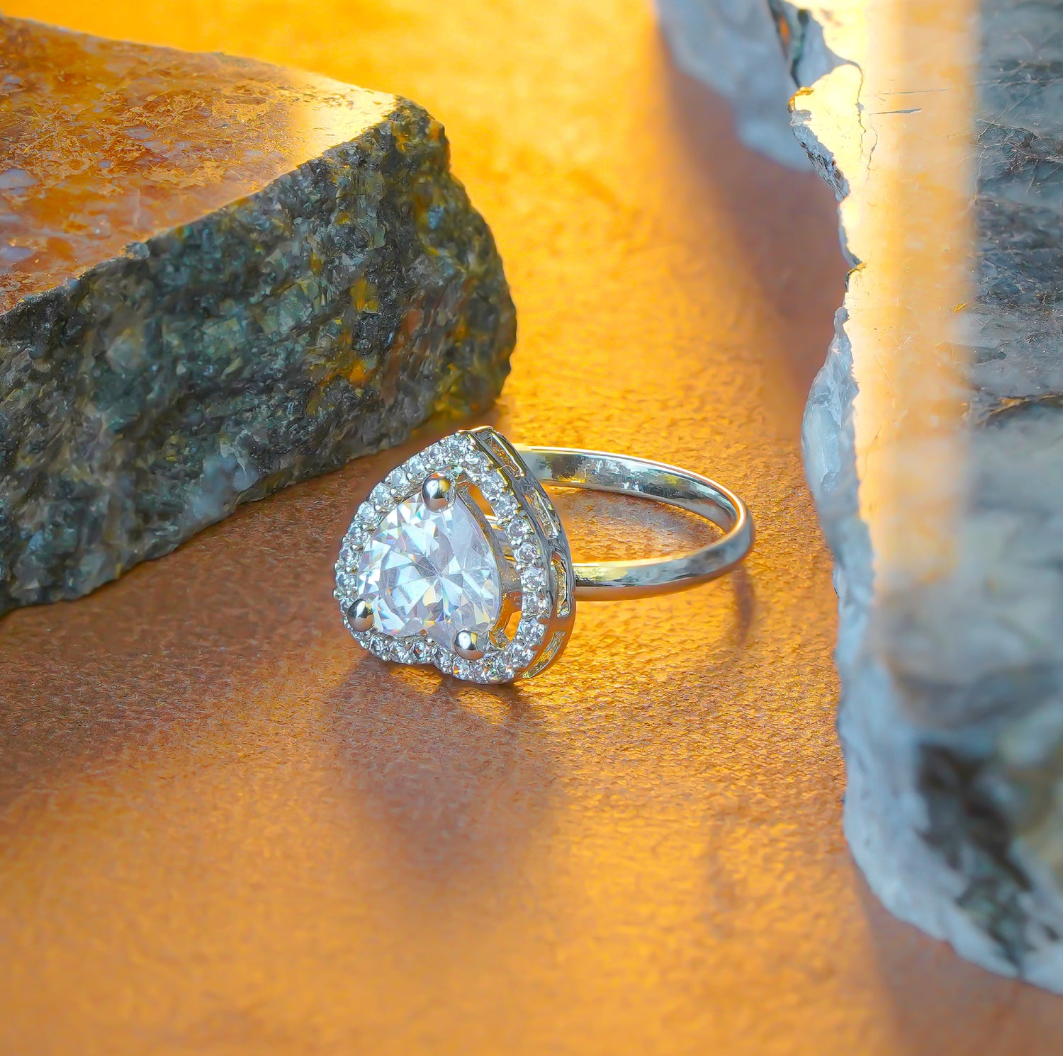 Heart Shape American Diamond Ring