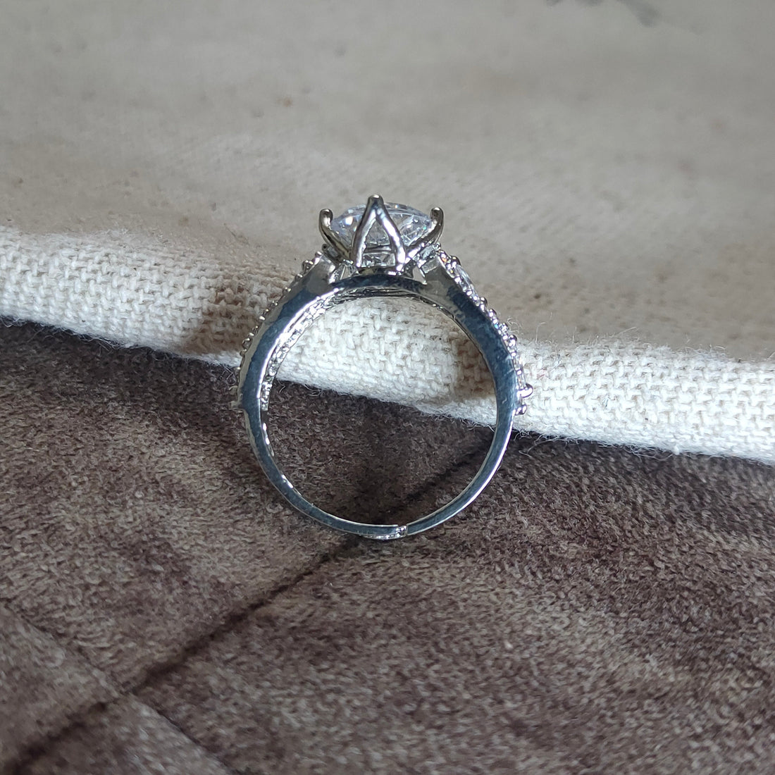 White Round Solitaire Engagement Ring