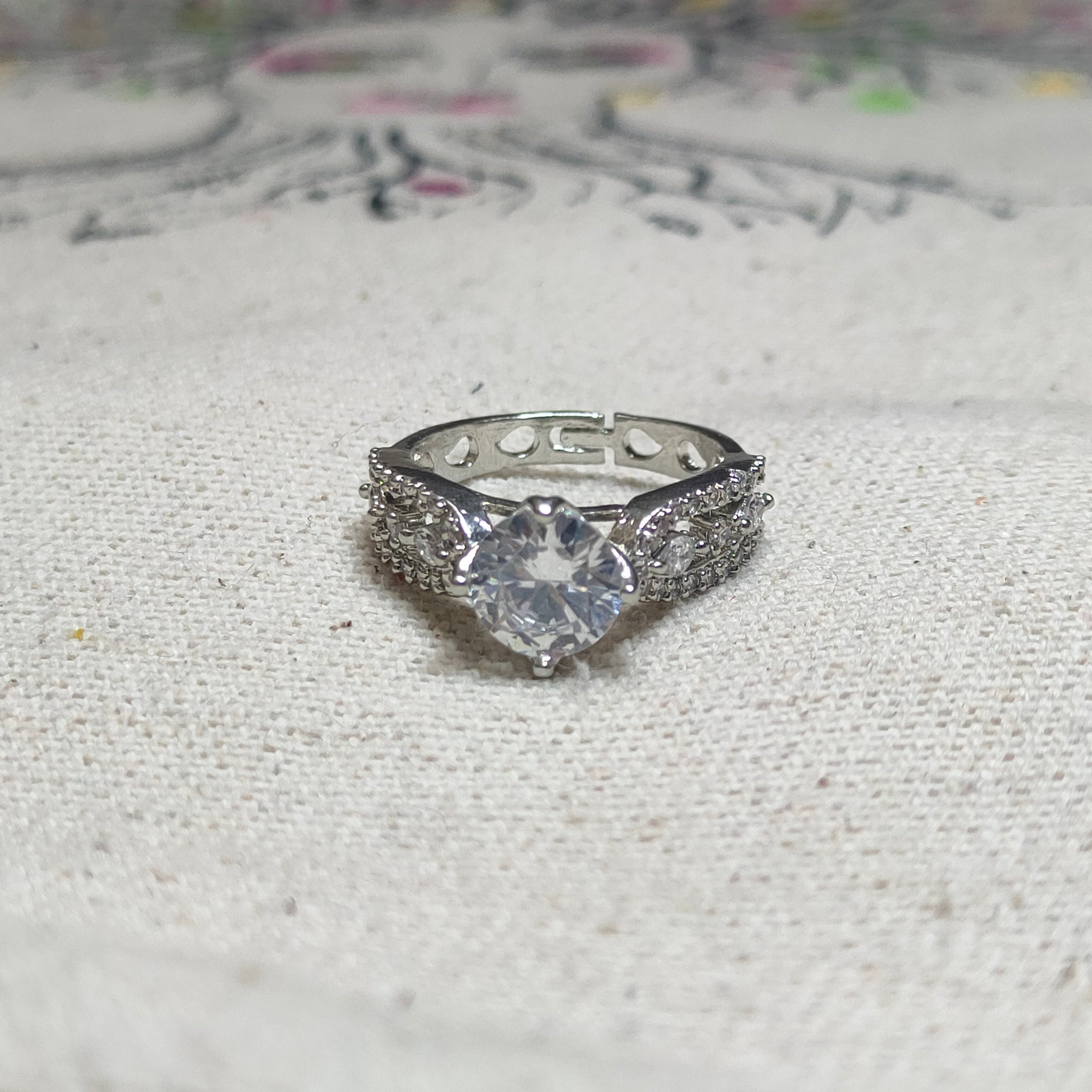 White Round Solitaire Engagement Ring