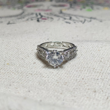 White Round Solitaire Engagement Ring