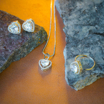 Studio Voylla Heart-Shaped Pendant Set