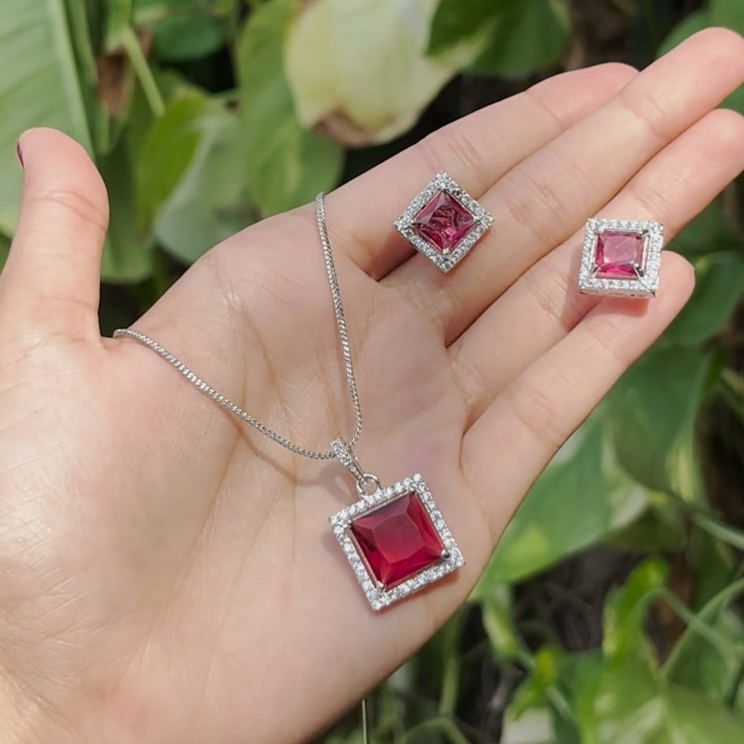 Ruby Square Pendant